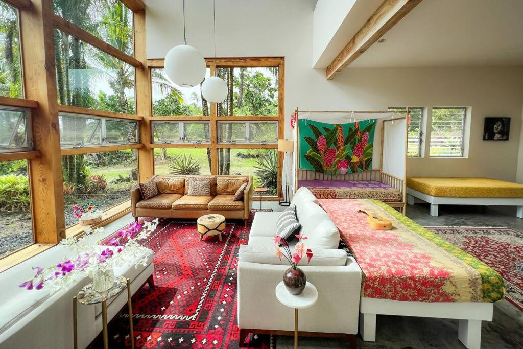 Jungle Haven Ocean Front Eco Villa On Fruit Farm Pahoa Eksteriør billede